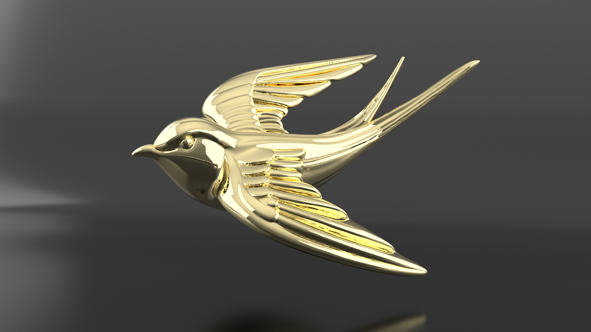 Flying Bird Pendant 3D Model 3D print model