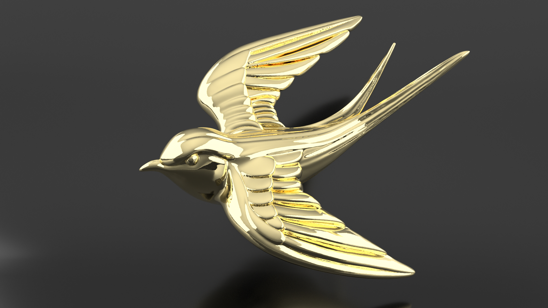 Flying Bird Pendant 3D Model 3D print model