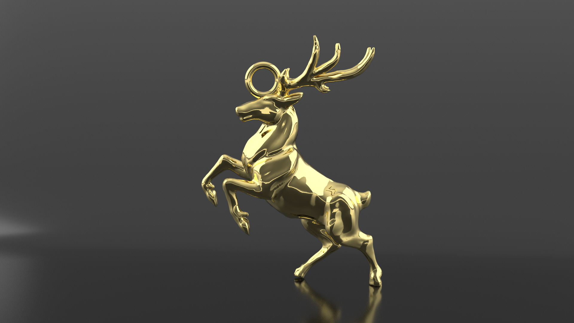 Jumping Deer Pendant 3D print model