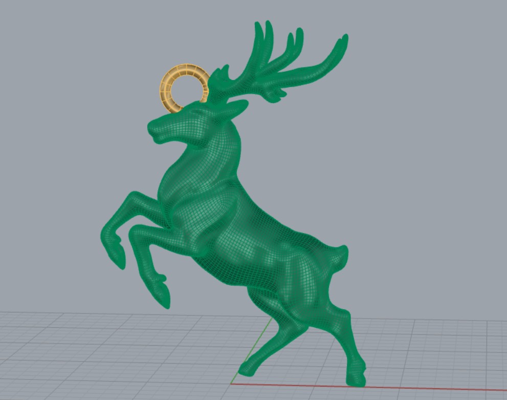 Jumping Deer Pendant 3D print model