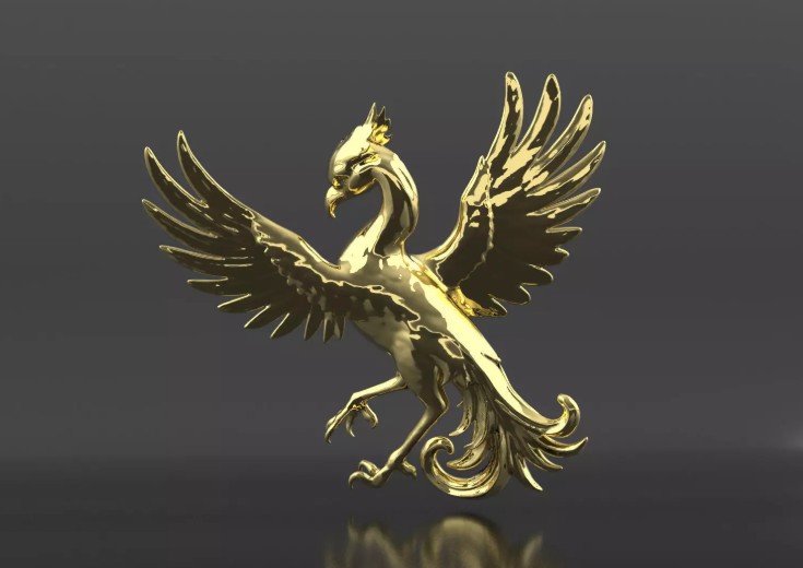Flying Bird Gold 3D Model 3D print model