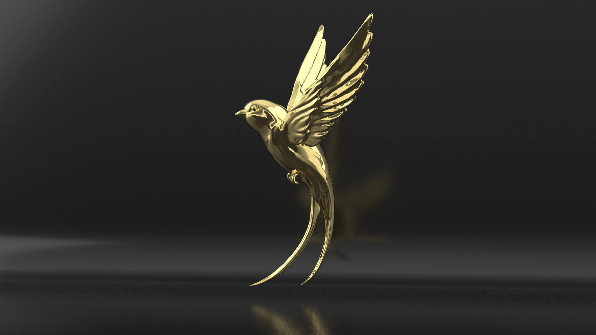 Golden Bird Pendant 3D print model