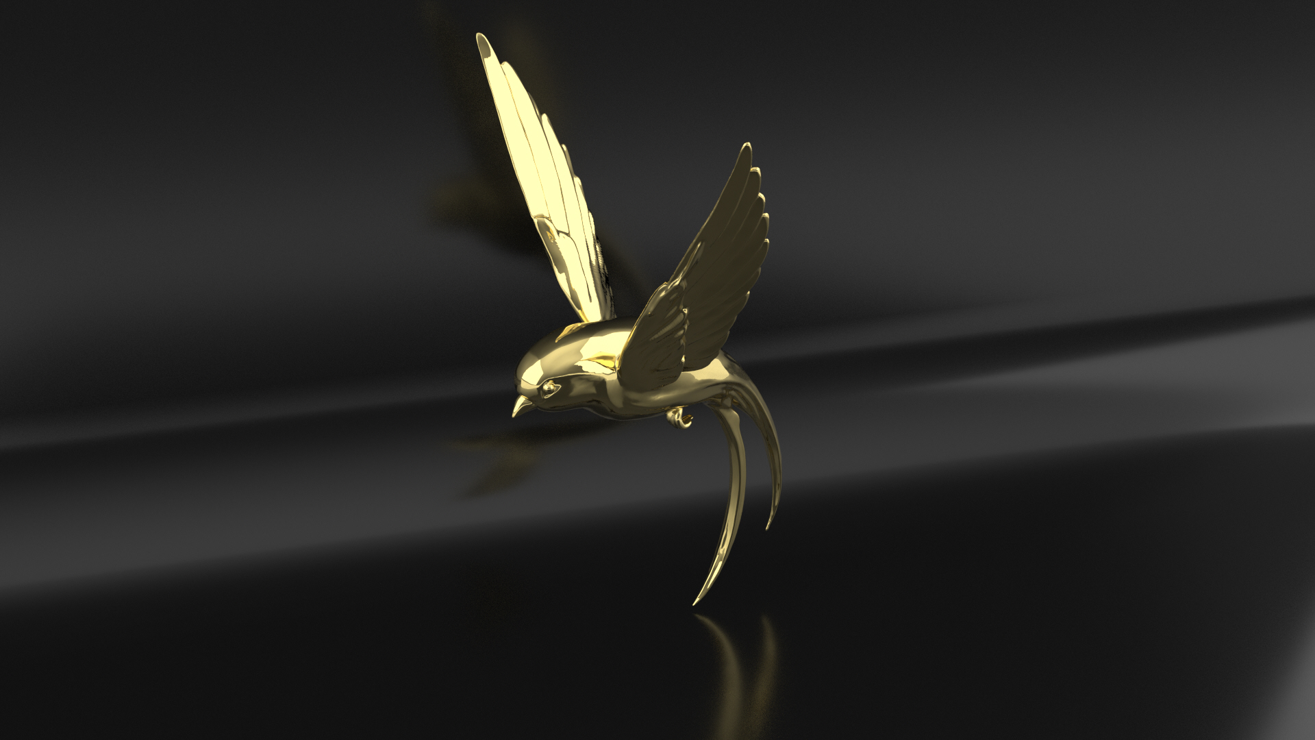 Golden Bird Pendant 3D print model