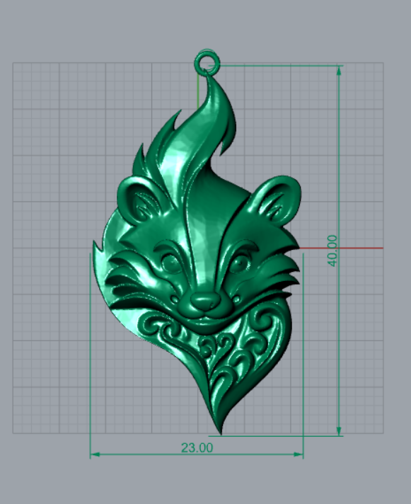 thumb 1 for Fox Pendant 3D Model 3D print model