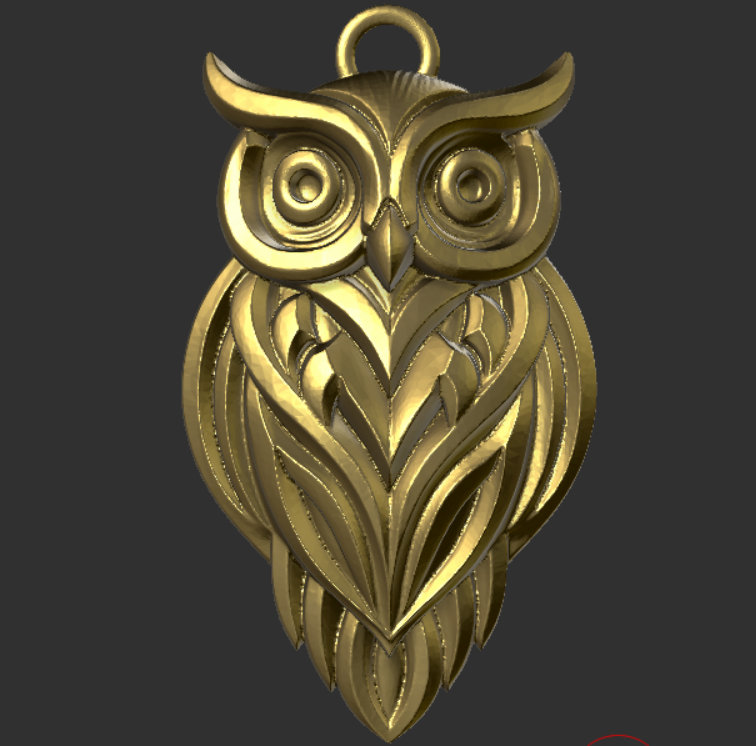 Owl Pendant 3D Model