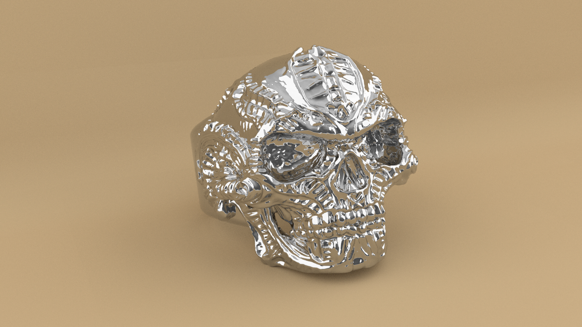 Skull Ring 3D Model for Printing and Jewelry Design 3D print model