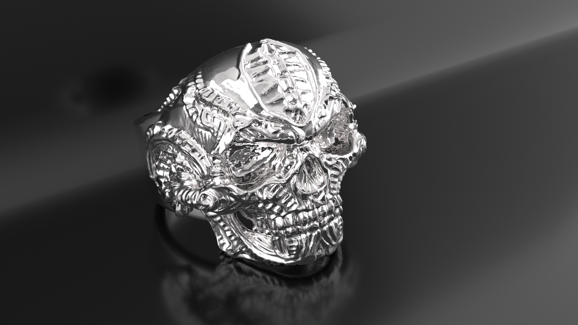Skull Ring 3D Model for Printing and Jewelry Design 3D print model
