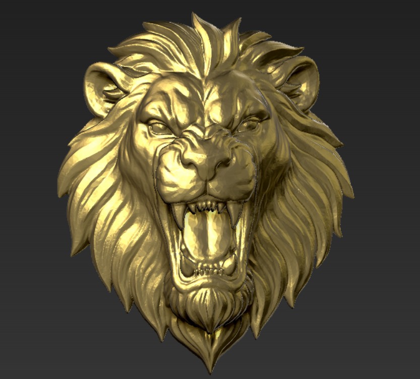 Angry Lion Head Pendant 3D print model