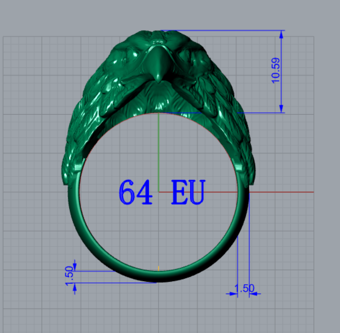thumb 2 for Eagle ring 3D print model