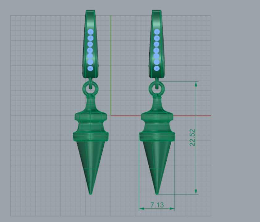Spike Kunai Earring 3D Model 3D print model